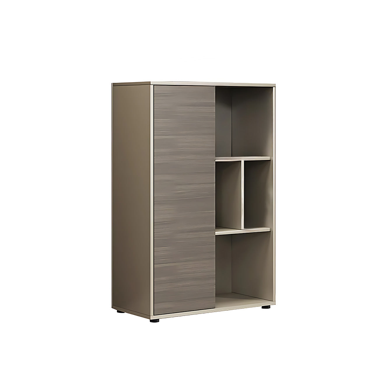 Modern Storage Cabinet with Warm Wood Grain Finish