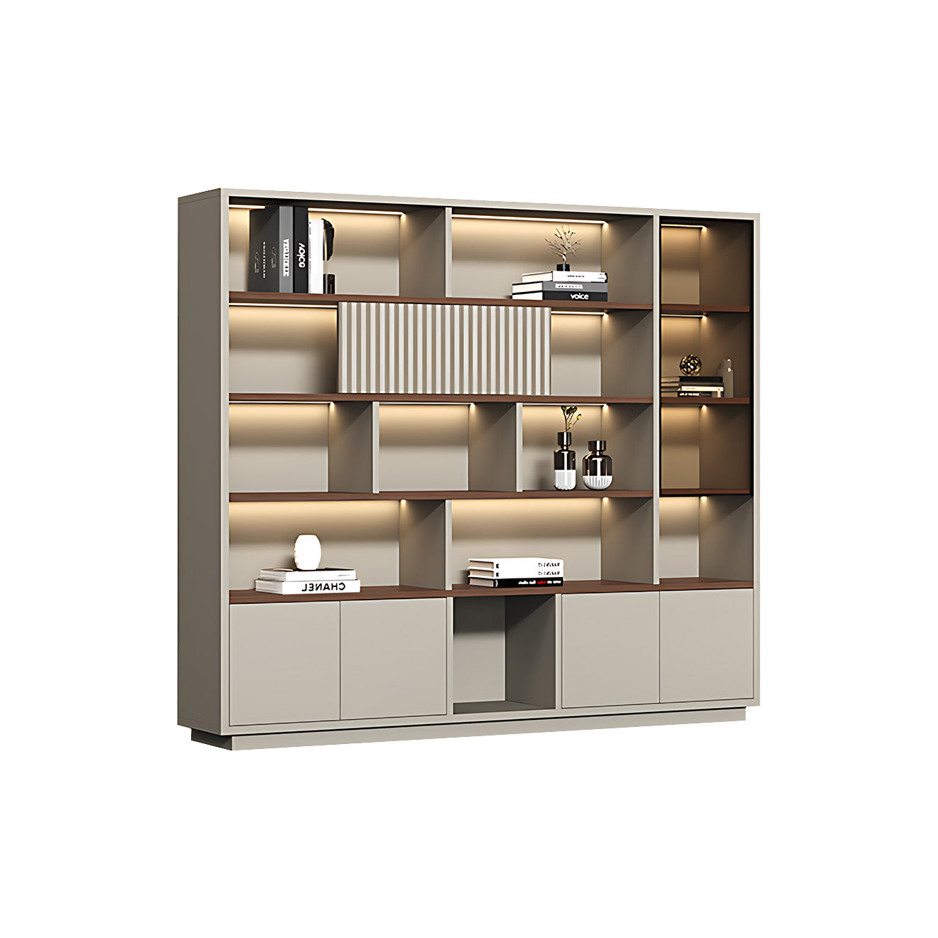 Modern Open-Shelved Executive Storage Cabinet