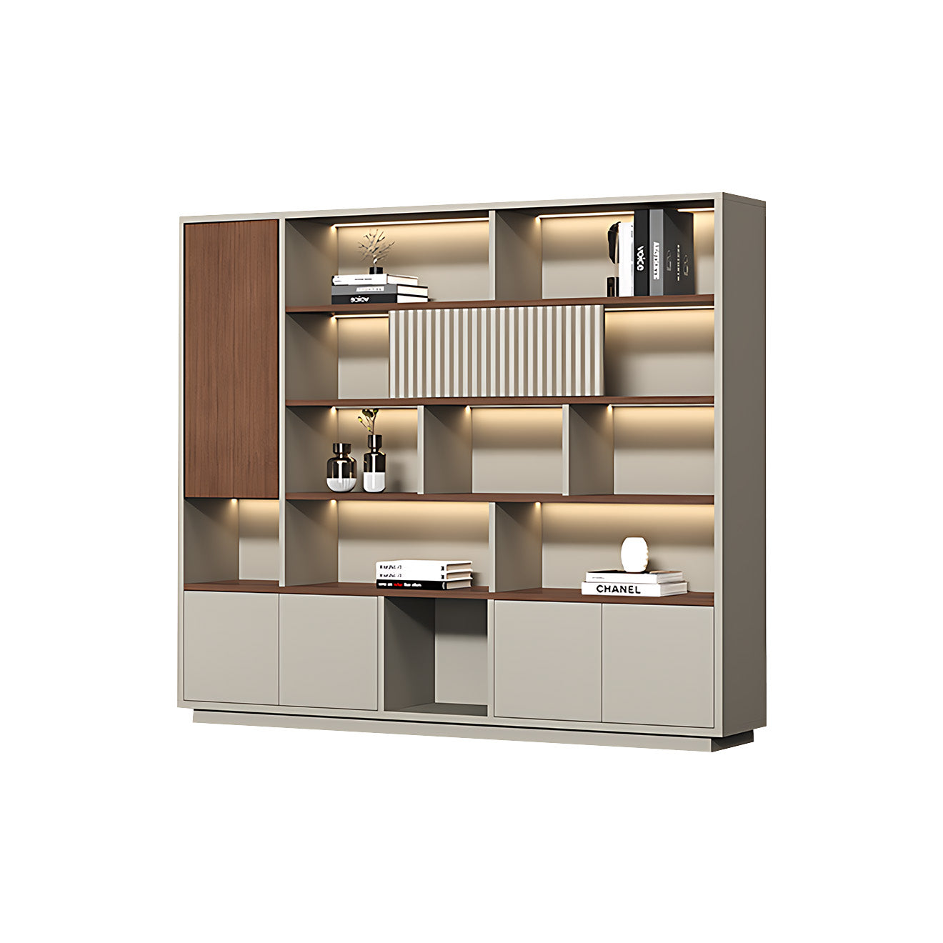 Modern Open-Shelved Executive Storage Cabinet