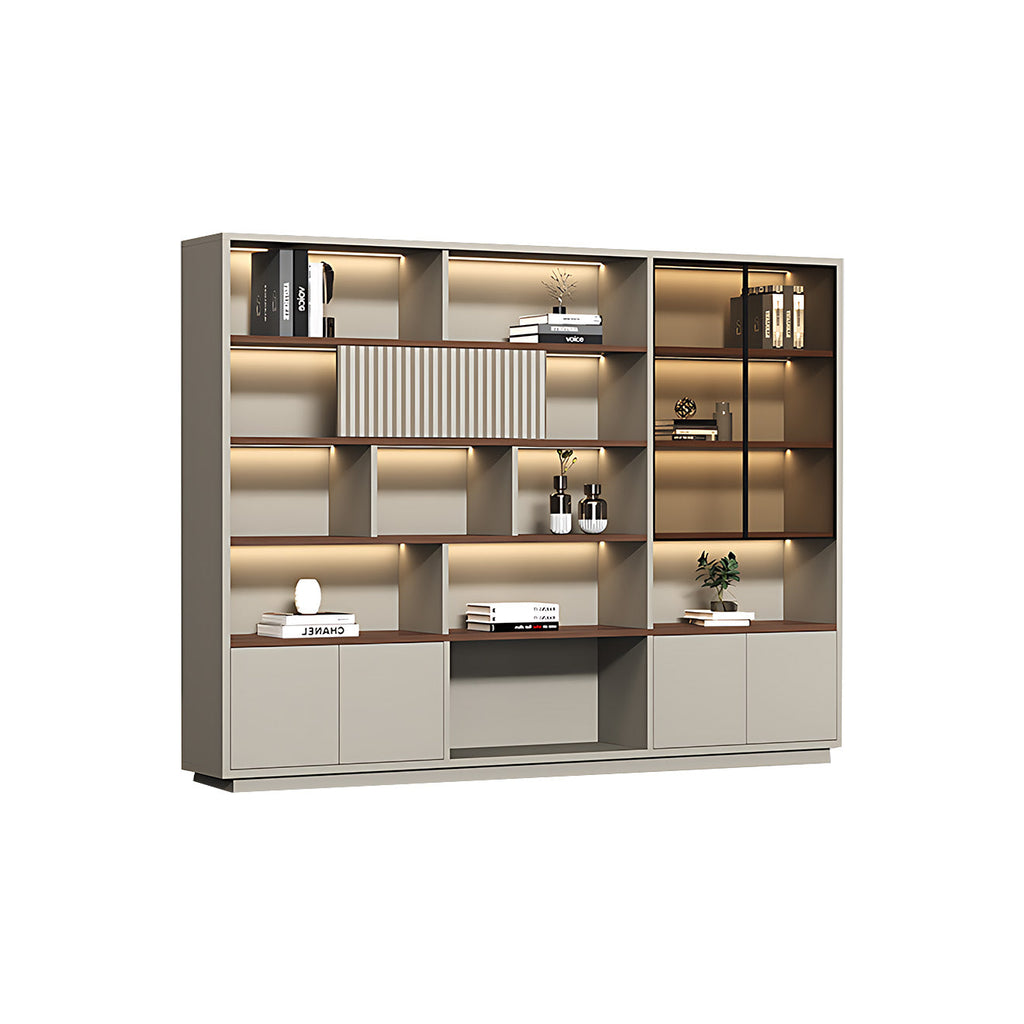 Modern Open-Shelved Executive Storage Cabinet