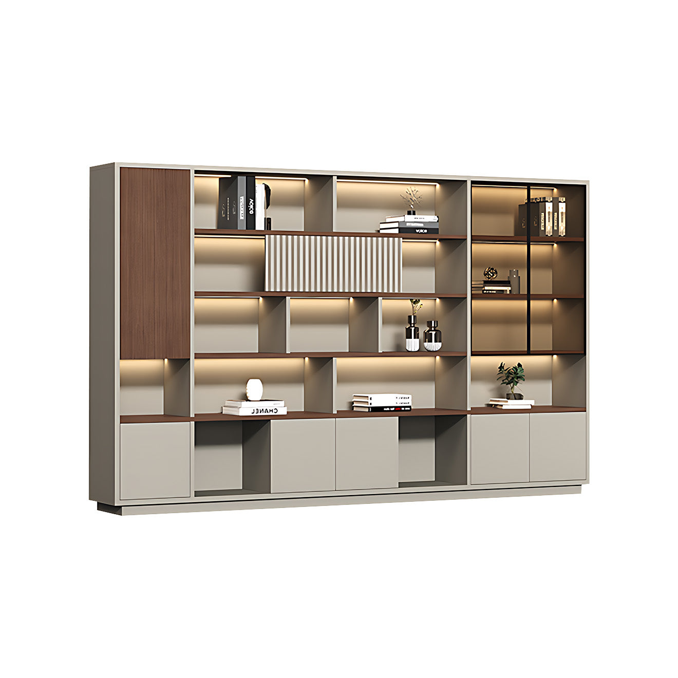 Modern Open-Shelved Executive Storage Cabinet