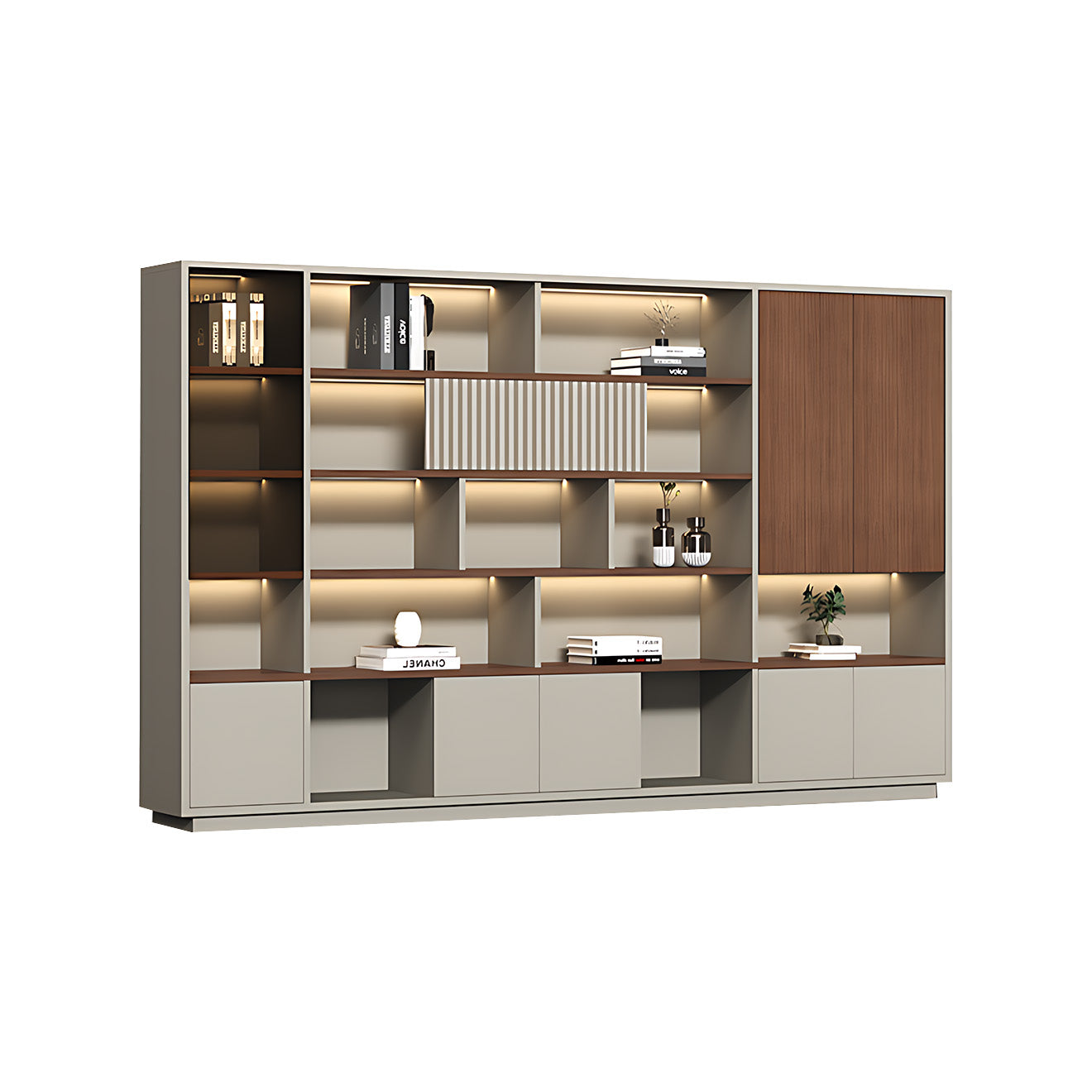 Modern Open-Shelved Executive Storage Cabinet