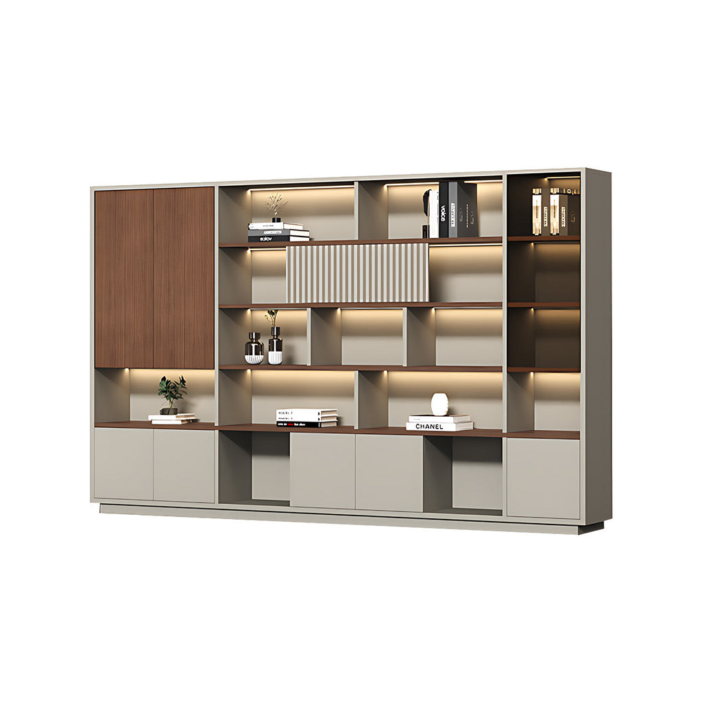 Modern Open-Shelved Executive Storage Cabinet