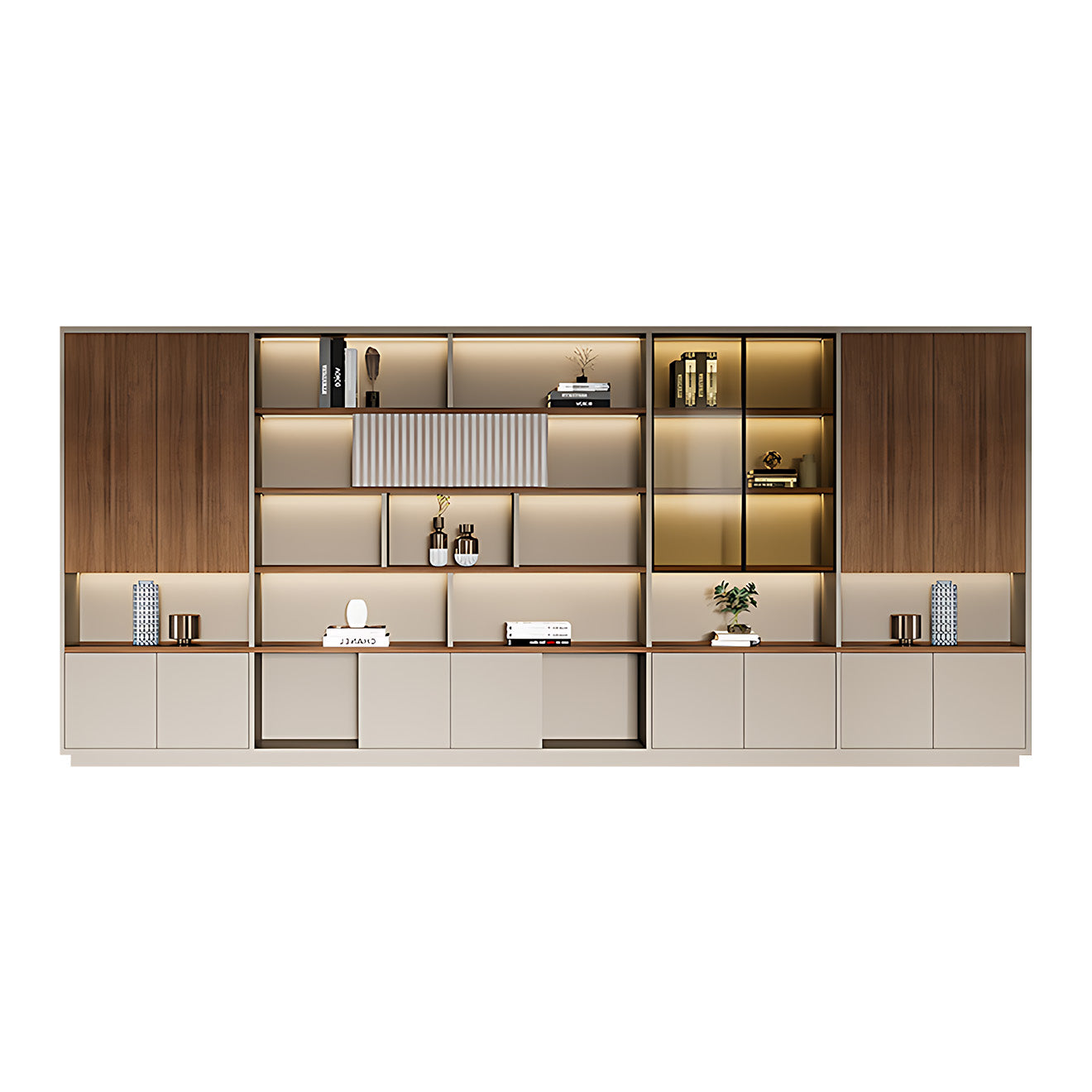 Modern Open-Shelved Executive Storage Cabinet