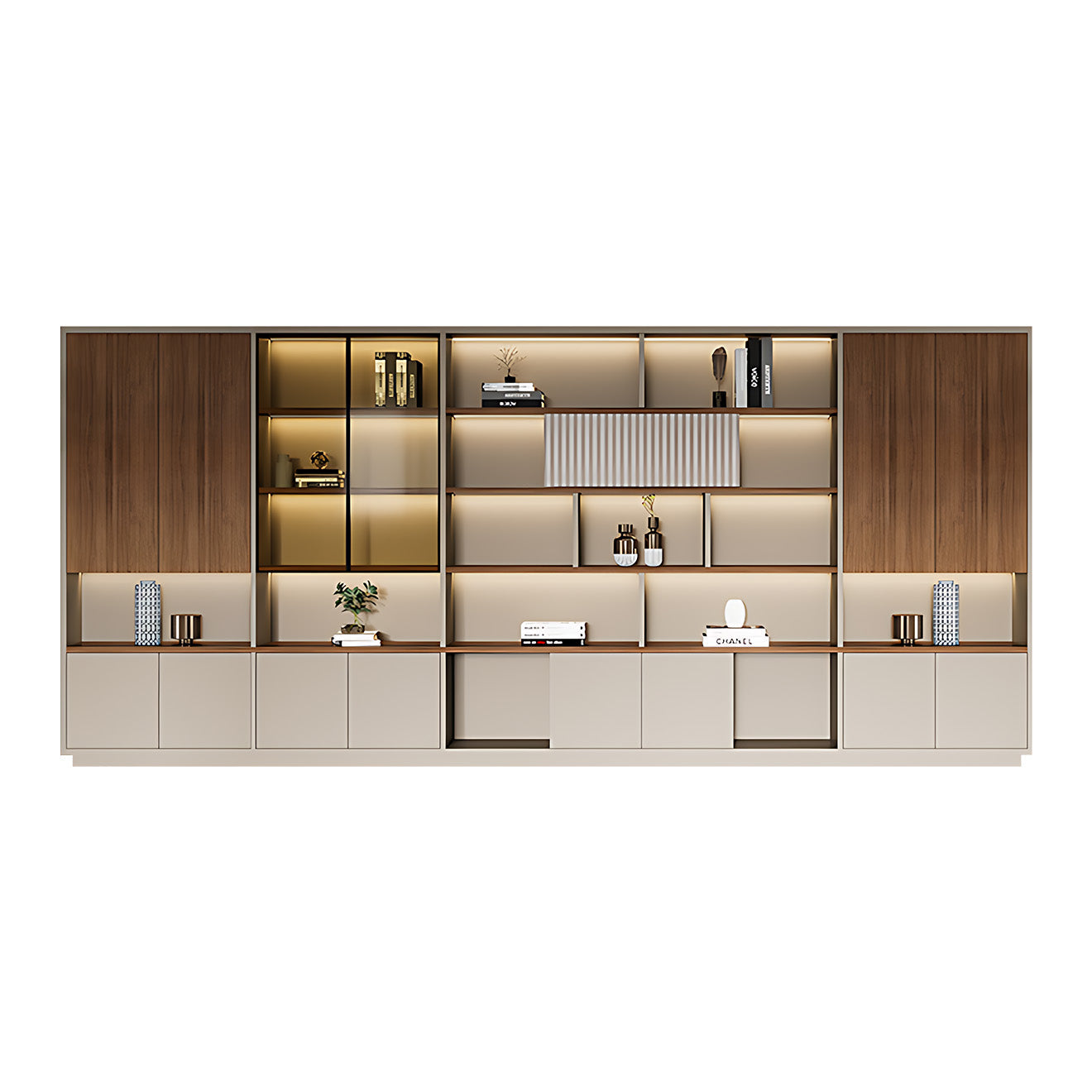 Modern Open-Shelved Executive Storage Cabinet