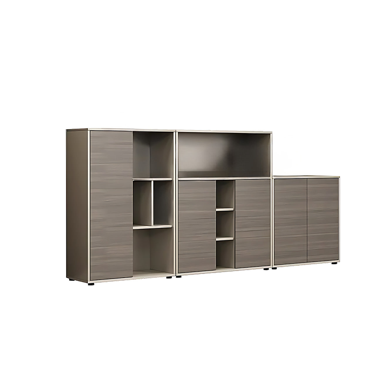Modern Storage Cabinet with Warm Wood Grain Finish