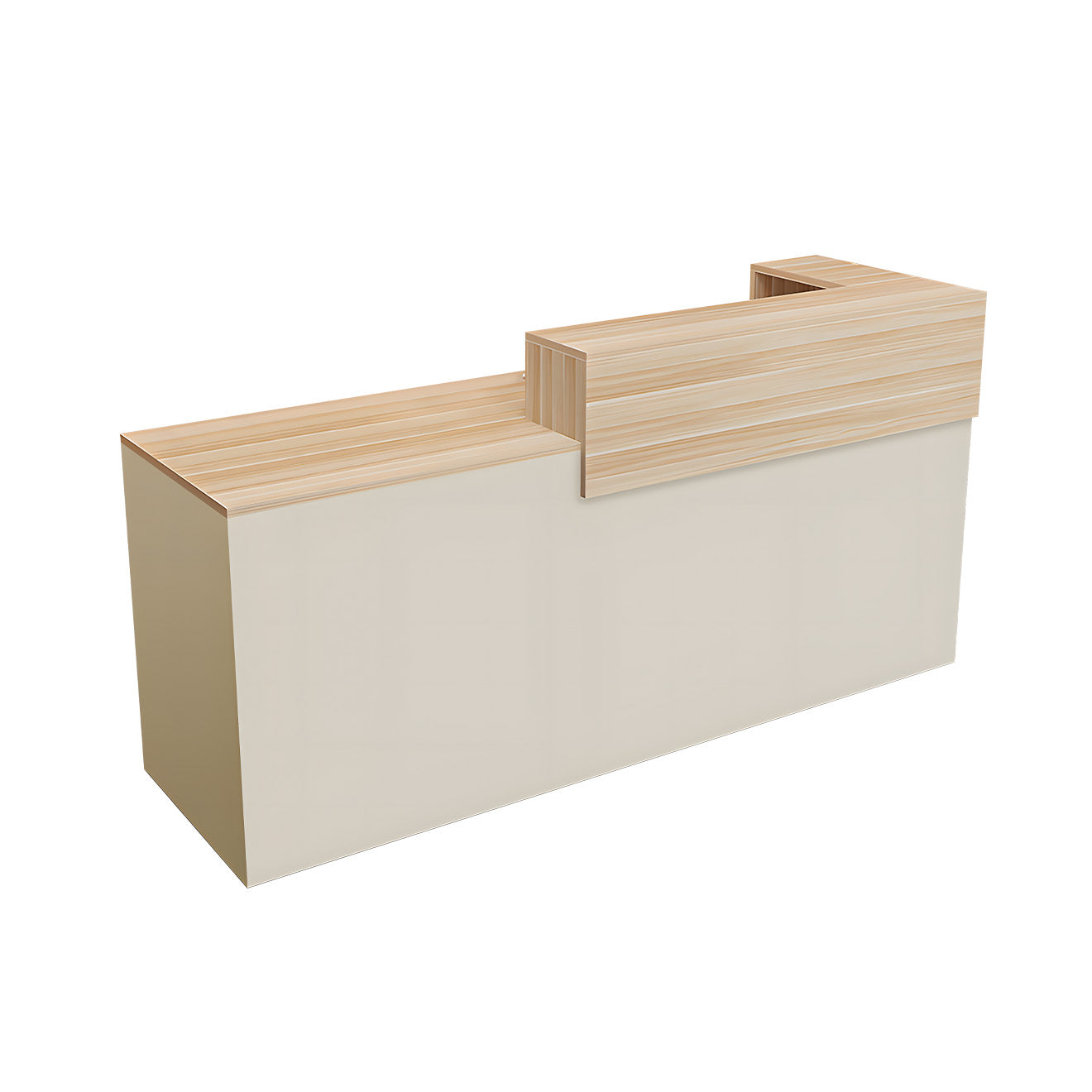 Double-Layer Reception Counter with Storage Drawers and Keyboard Tray