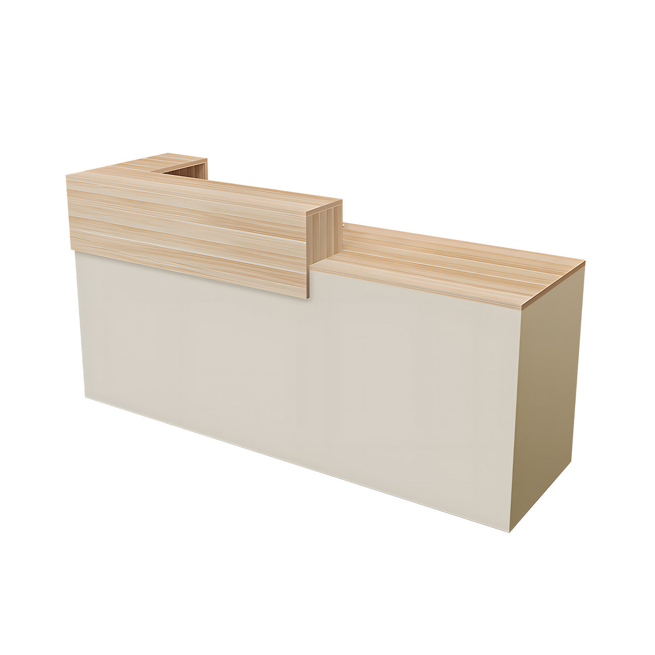 Double-Layer Reception Counter with Storage Drawers and Keyboard Tray