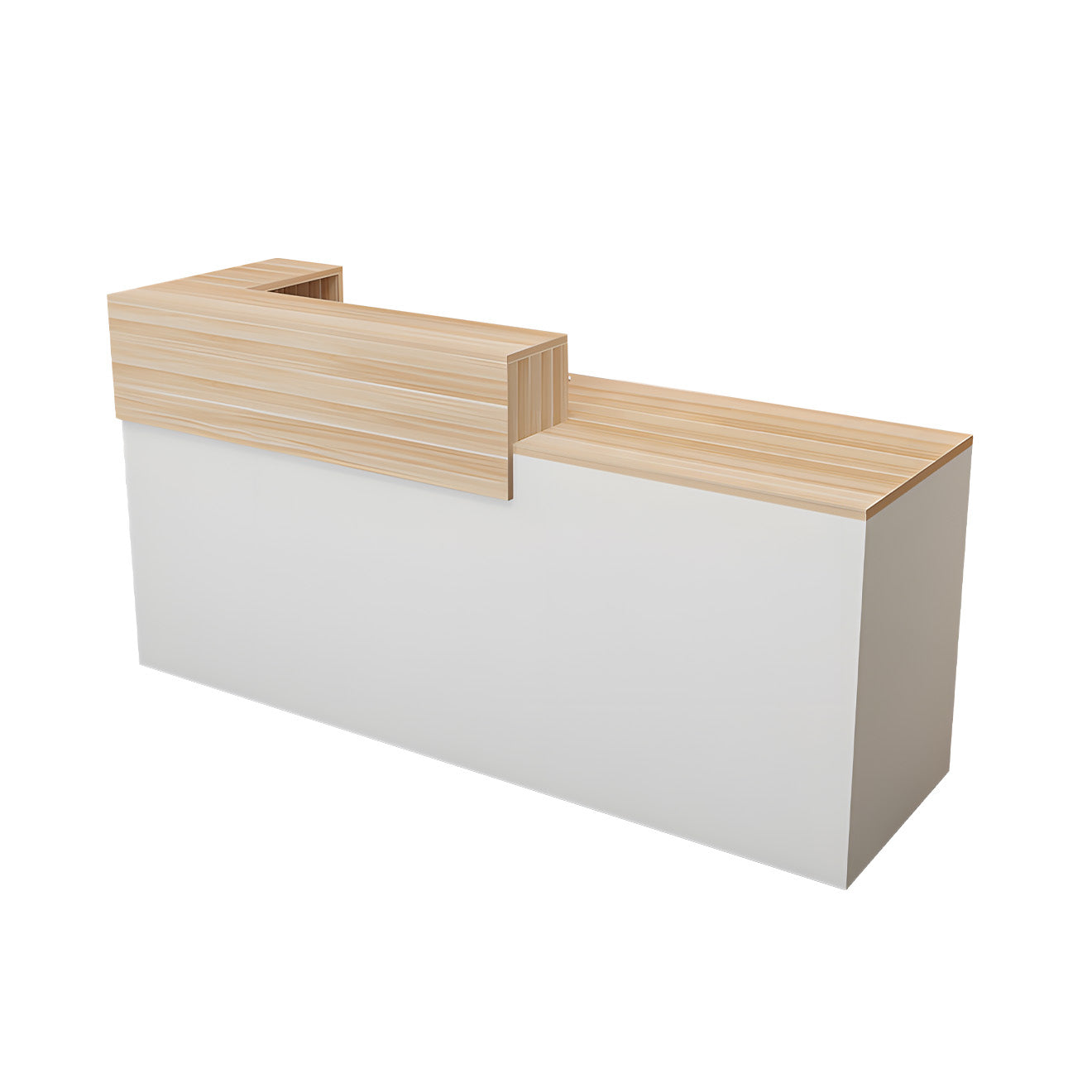 Double-Layer Reception Counter with Storage Drawers and Keyboard Tray