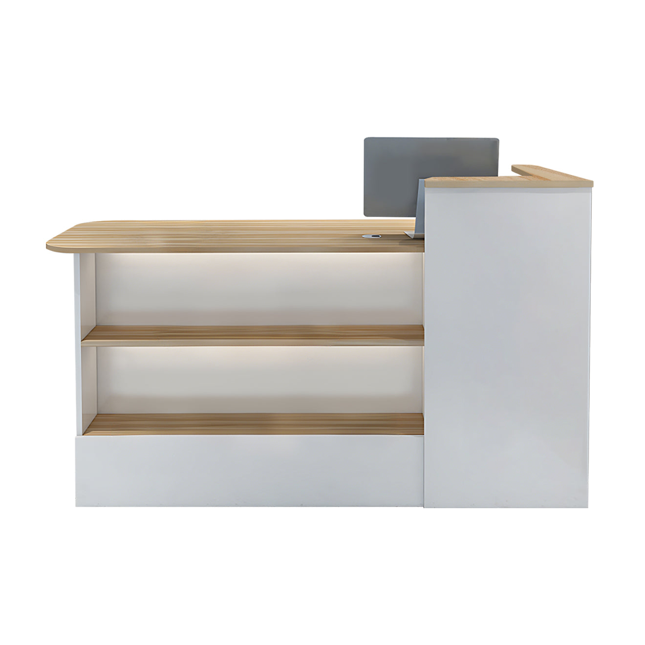 Compact Reception Desk with Straight Shelves
