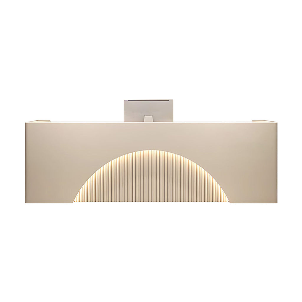 Modern Reception Desk with Keyboard Tray and Lockable Storage Drawer