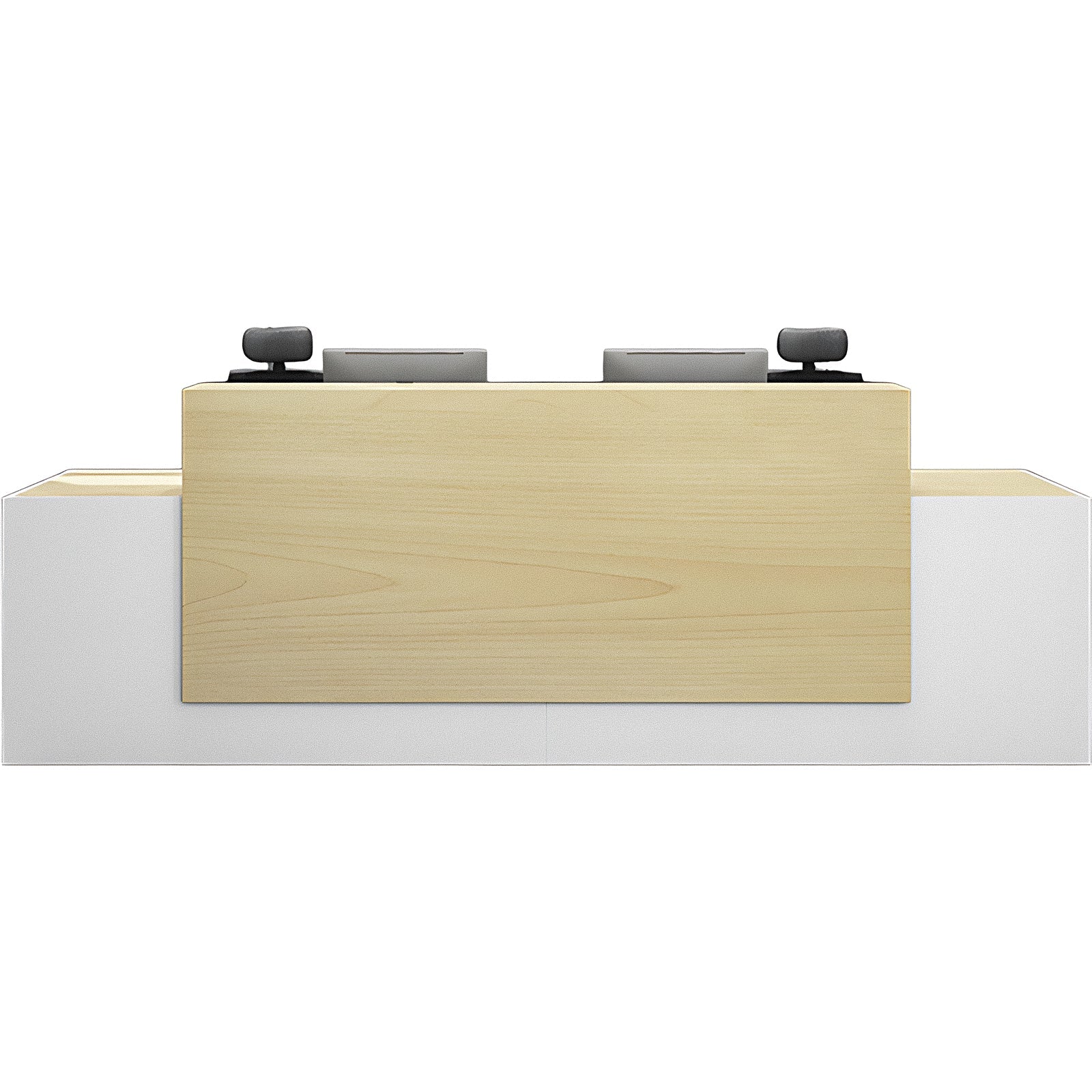 Straight Reception Desk with Secure Drawer and Built-In Cabine