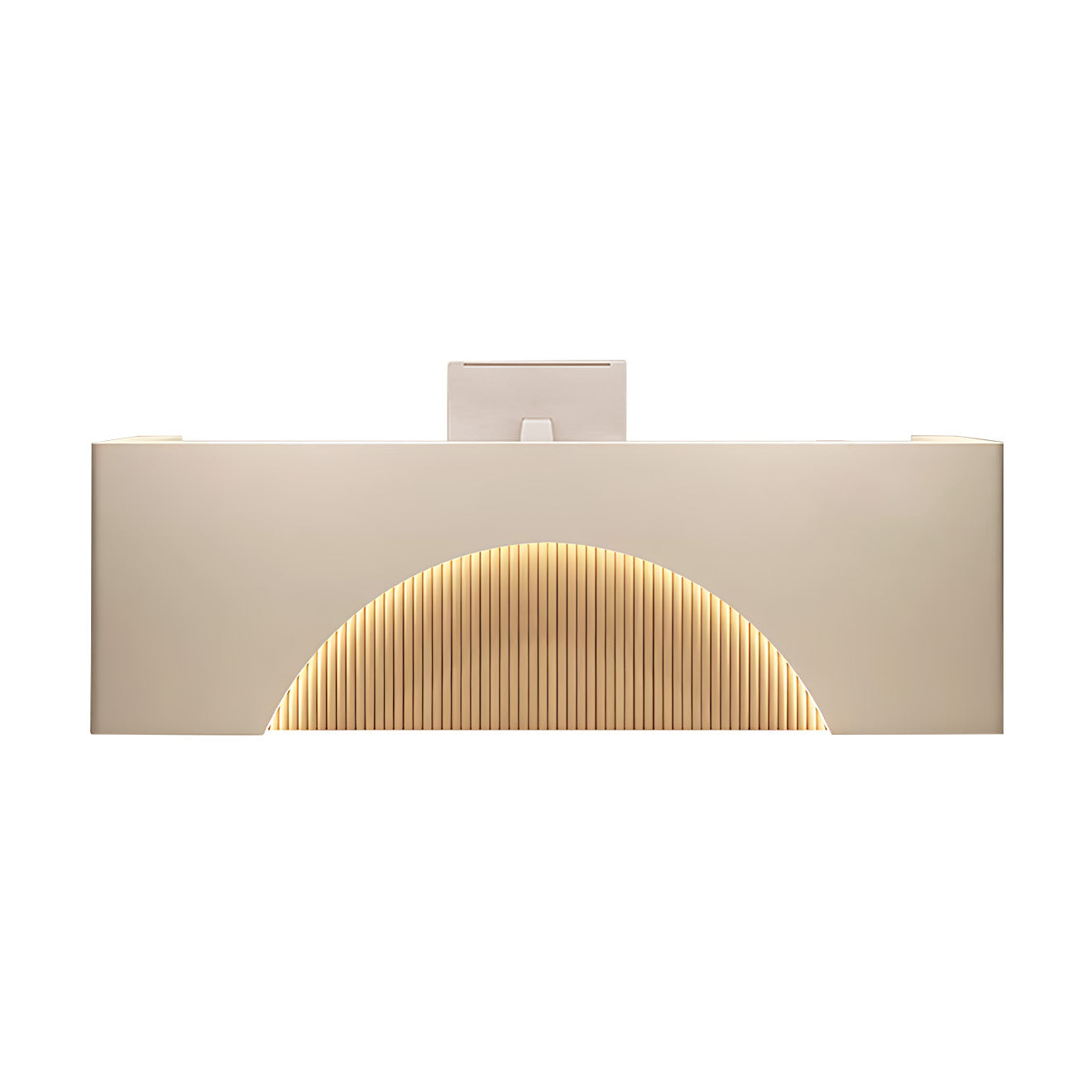 Modern Reception Desk with Keyboard Tray and Lockable Storage Drawer