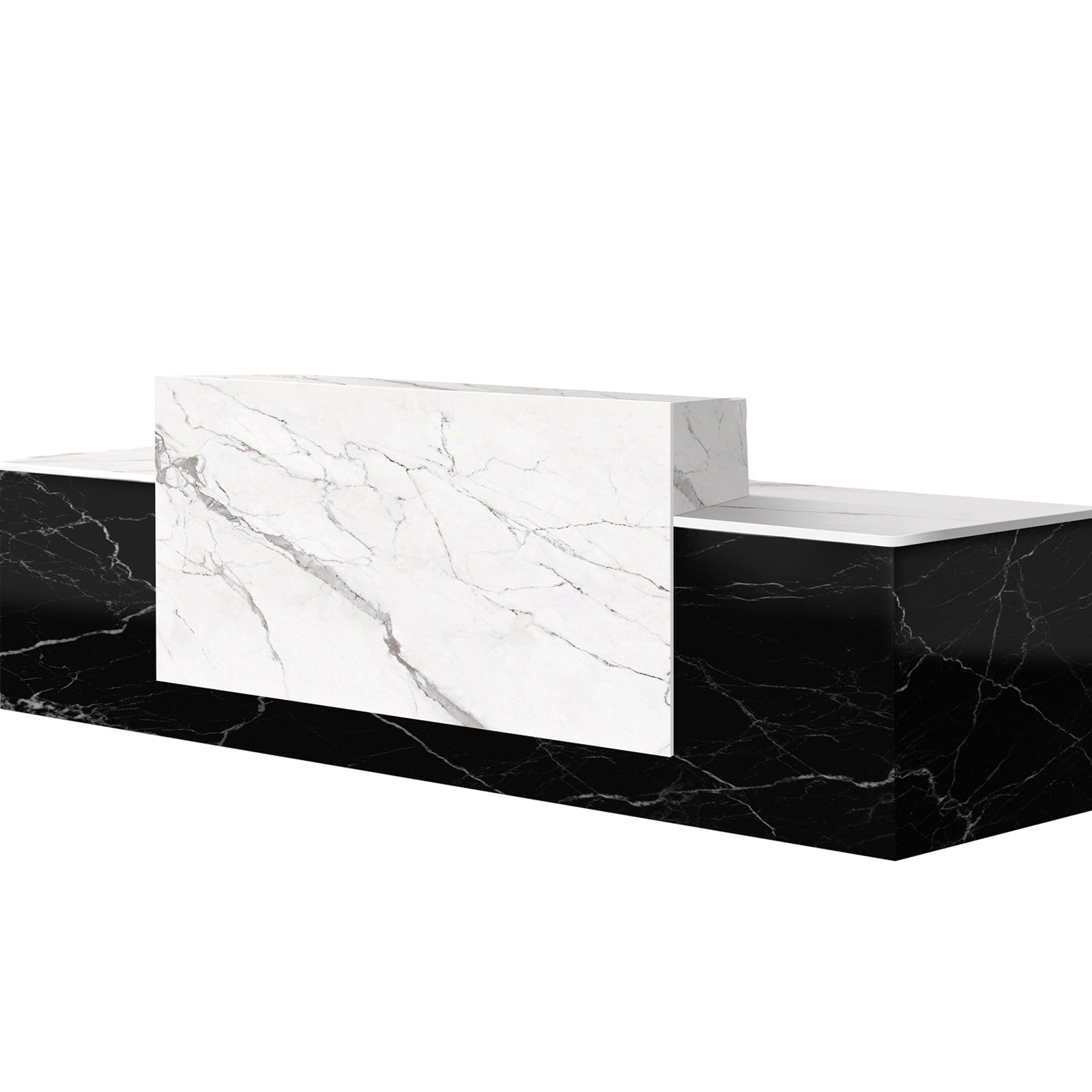 Straight Reception Desk with Secure Drawer and Built-In Cabine