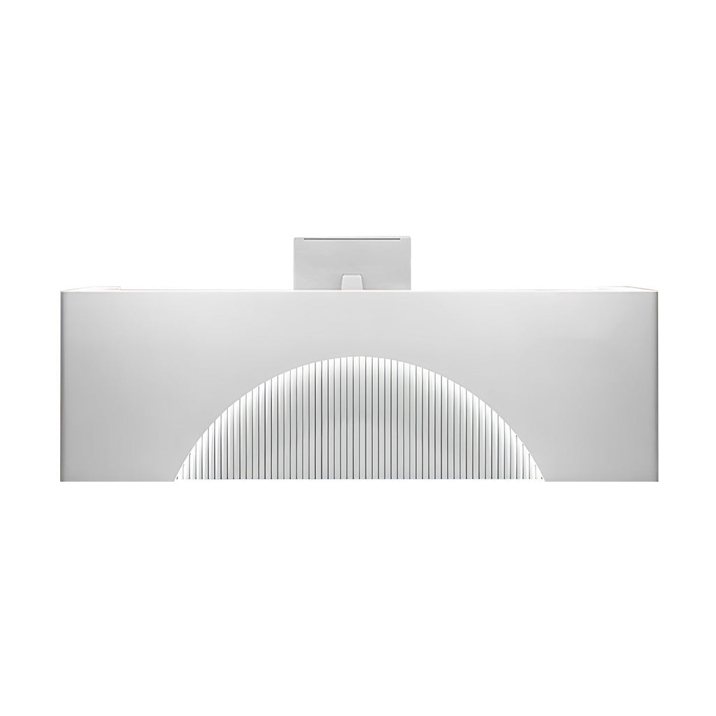 Modern Reception Desk with Keyboard Tray and Lockable Storage Drawer