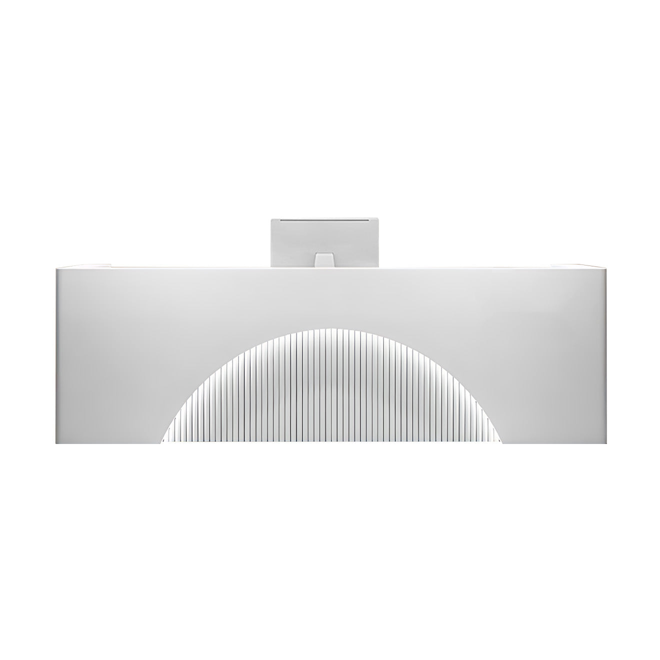 Modern Reception Desk with Keyboard Tray and Lockable Storage Drawer