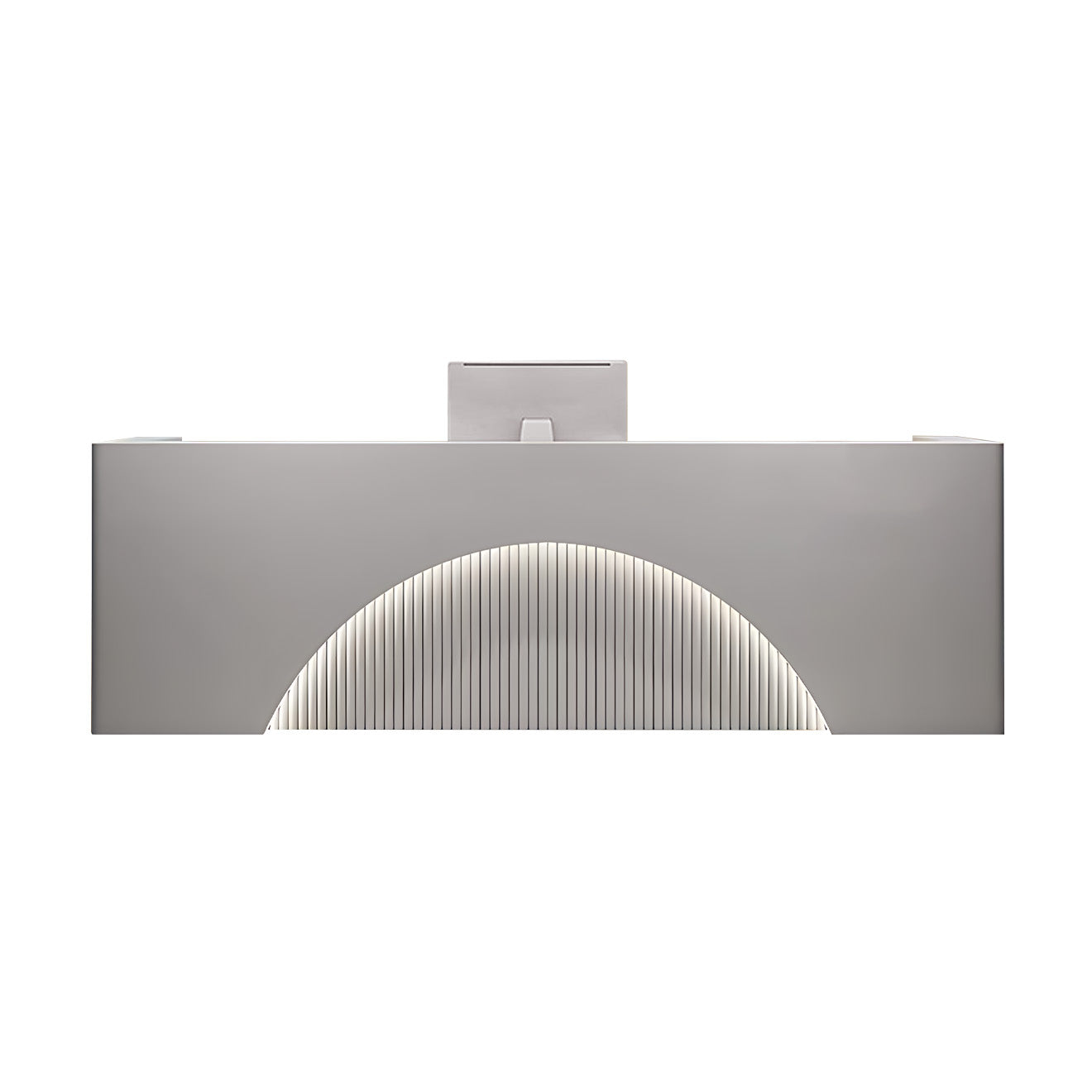 Modern Reception Desk with Keyboard Tray and Lockable Storage Drawer