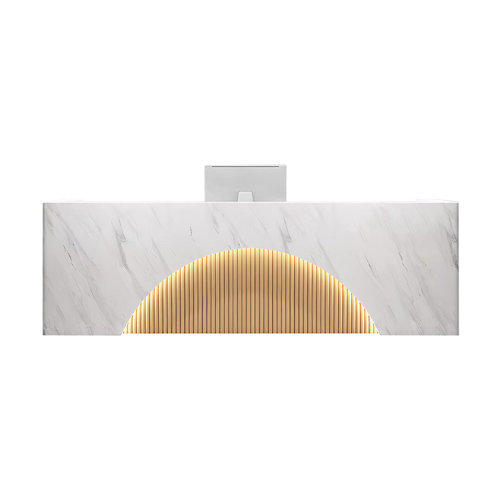 Modern Reception Desk with Keyboard Tray and Lockable Storage Drawer