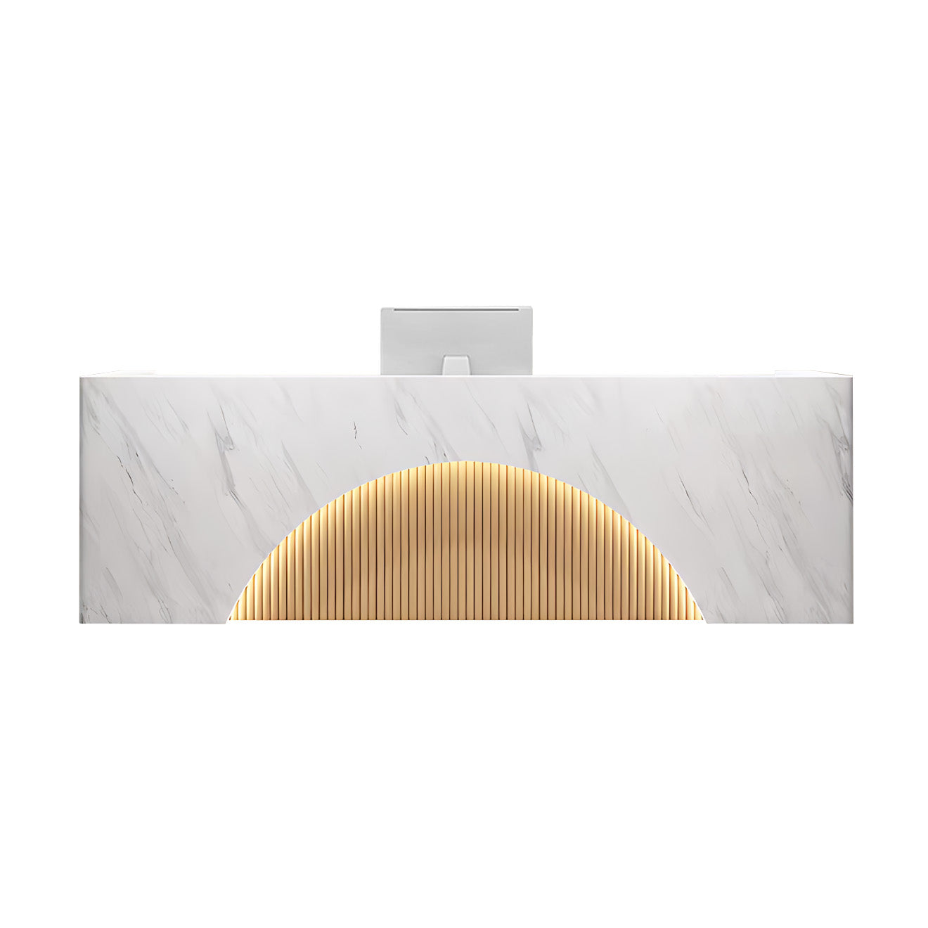 Modern Reception Desk with Keyboard Tray and Lockable Storage Drawer