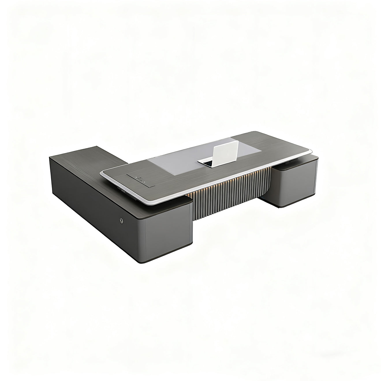L-Shape Modern Executive Desk with Integrated Storage