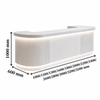 Fluted White Reception Counter for Retail Spaces