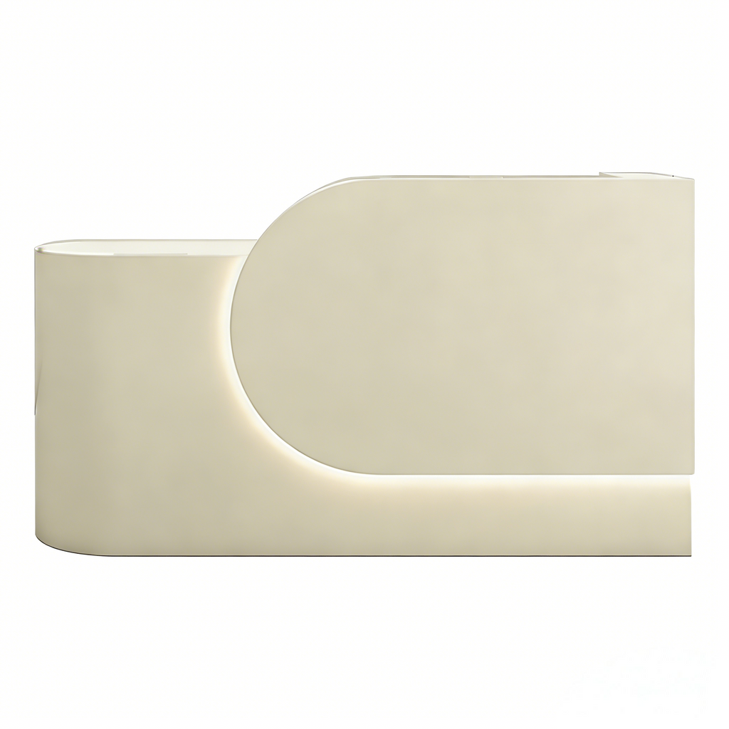 Compact Curved Reception Counter for Beauty and Skin Clinics