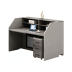Open Plan Office Workstations with Privacy Partitions and Under-Desk Storage