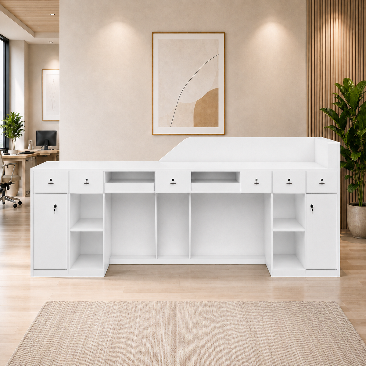 Contemporary Right-Angle Reception Desk for Professional Spaces
