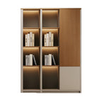 Modern boardroom storage cabinet wall with premium finishes and display shelves
