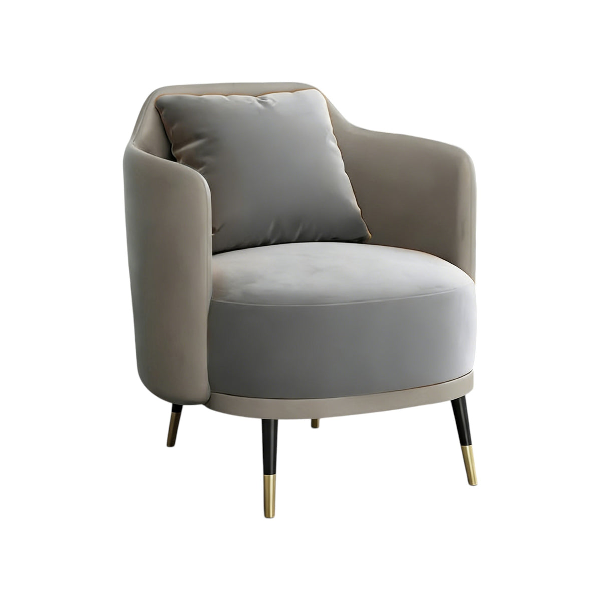 Beige modern lounge chair with soft upholstery for commercial office interiors