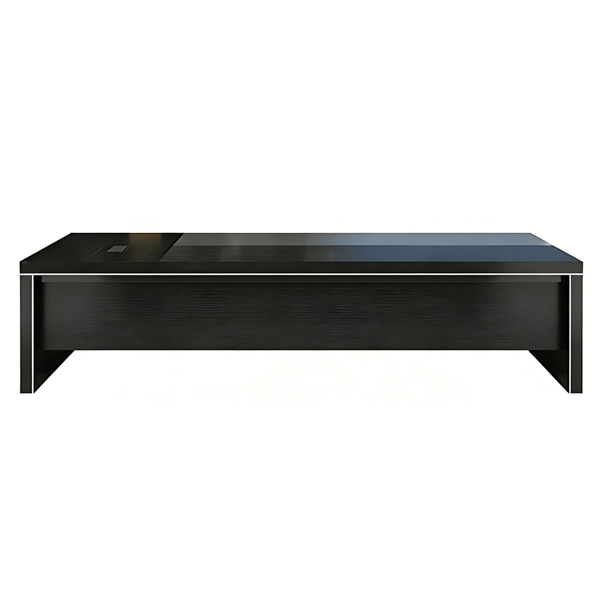 Black embossed executive office desk with no side cabinet