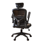 Black ergonomic mesh office chair back view showing breathable mesh design and lumbar support