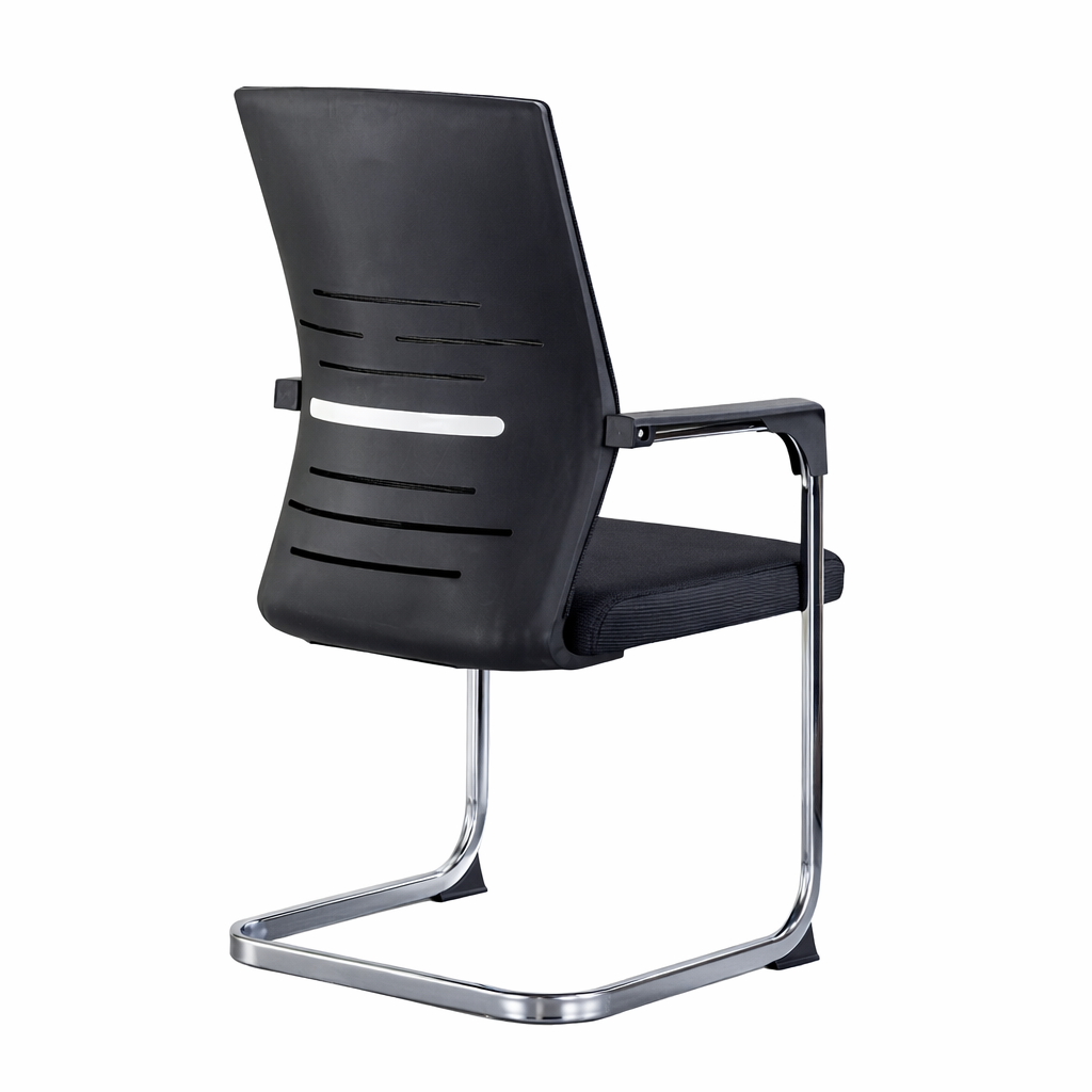 Black mesh back office chair featuring breathable design and modern frame structure