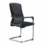 Black mesh back office visitor chair featuring breathable design and modern frame structure