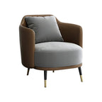 Brown PU leather reception chair with padded seat for modern office spaces