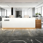 Straight Reception Counter with Storage Return and Worktop