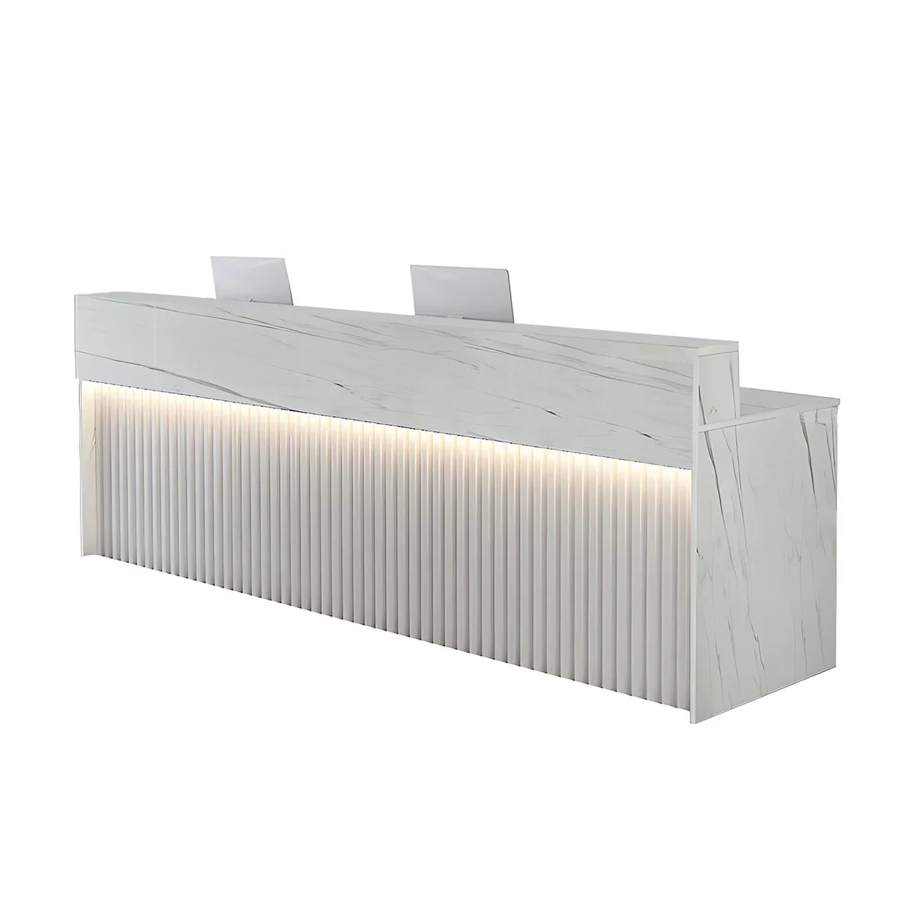 Contemporary LED Reception Desk with Custom Colours and Ample Storage