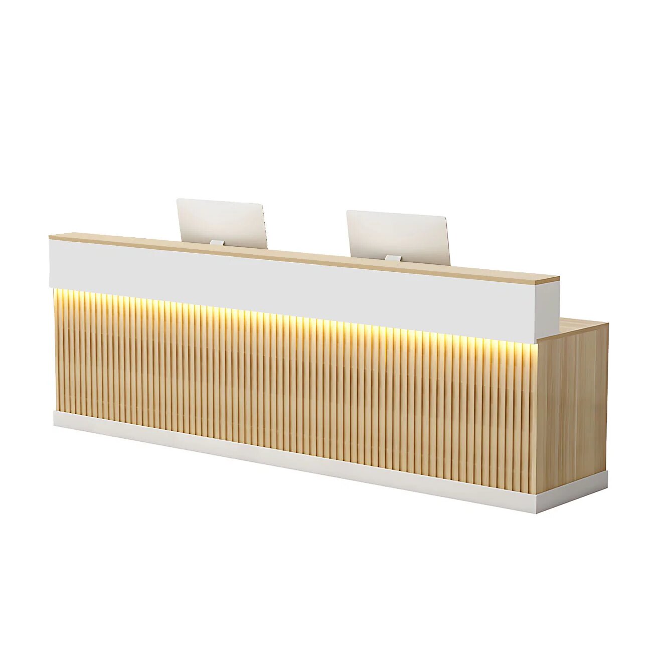 Contemporary LED Reception Desk with Custom Colours and Ample Storage