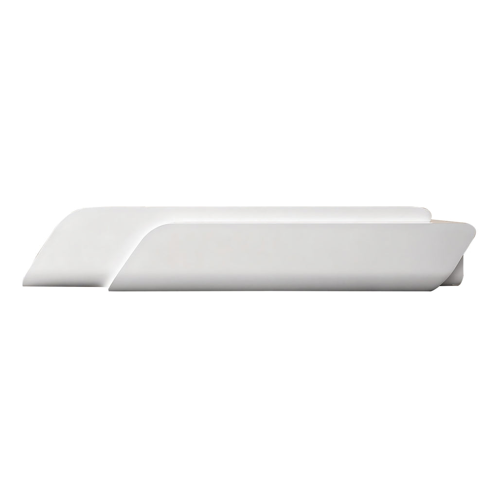 Contemporary curved office reception desk with minimalist design