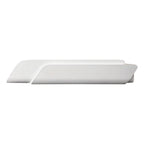 Contemporary curved office reception desk with minimalist design