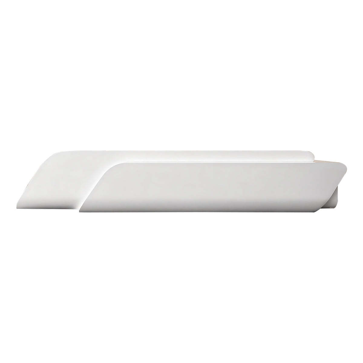 Contemporary curved office reception desk with minimalist design