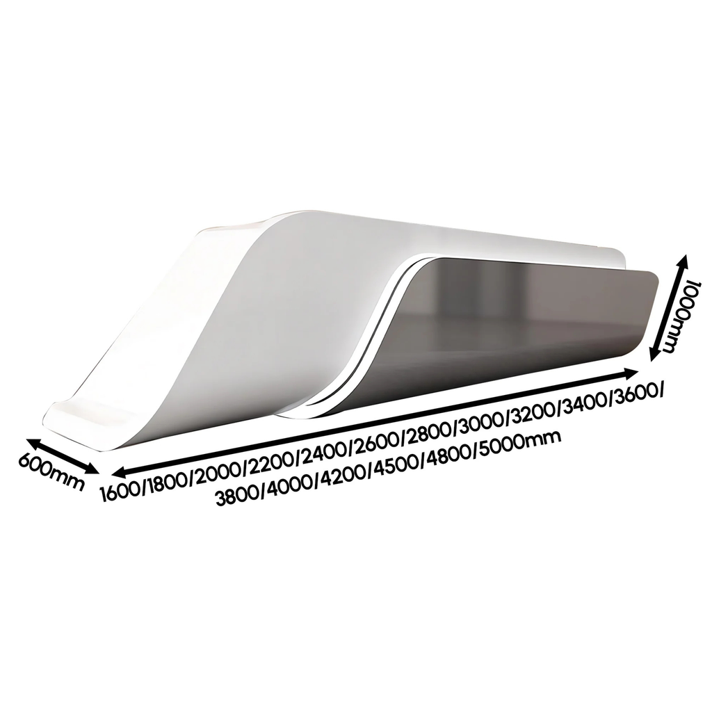 Custom curved reception desk dimensions with multiple size options