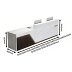 Custom size marble reception desk with available dimensions for business spaces