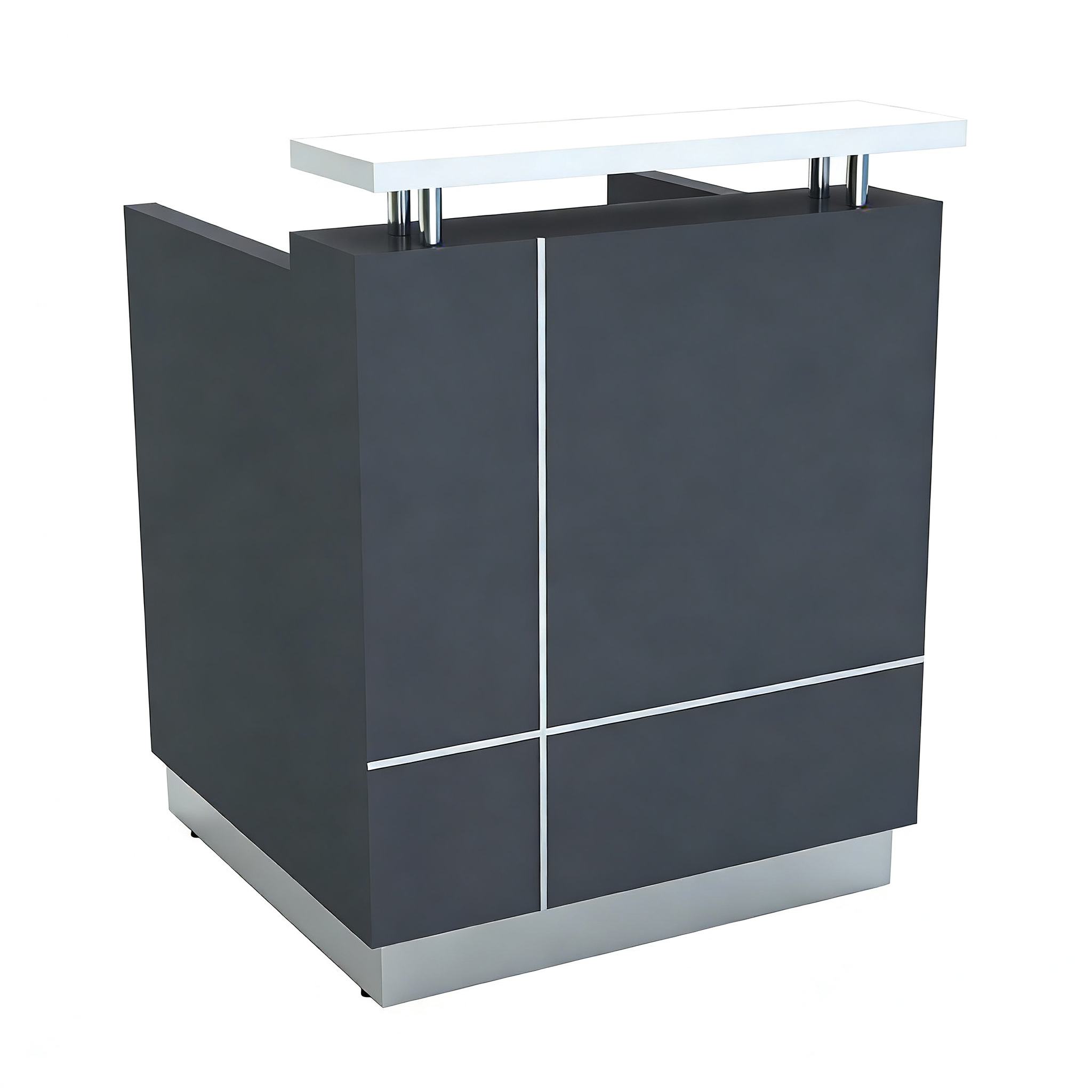 Modern Compact Reception Counter With Raised White Transaction Top