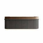 Dark grey custom reception counter for commercial office spaces