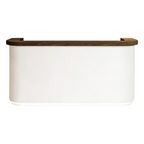 Dark walnut and White curved reception desk with multiple finish options for offices, salons and commercial spaces