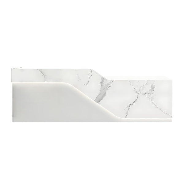 Premium Marble-Finish Reception Counter with Integrated LED Lighting