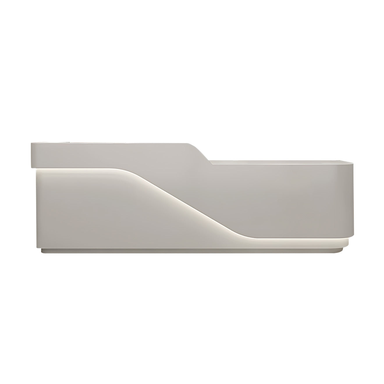 Premium Marble-Finish Reception Counter with Integrated LED Lighting