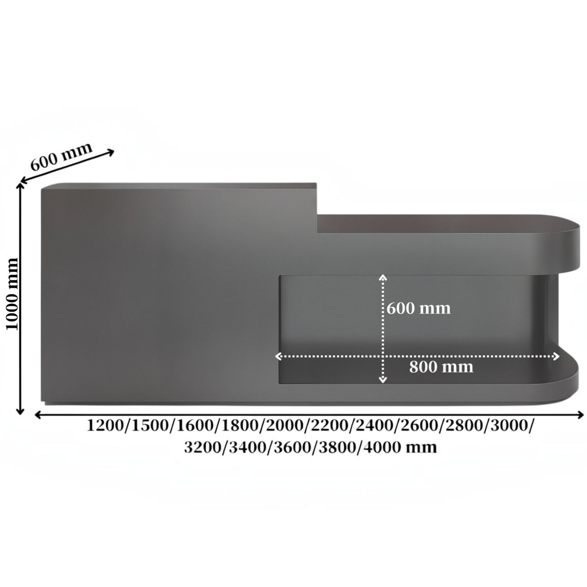 Modern Reception Desk with Display Shelf