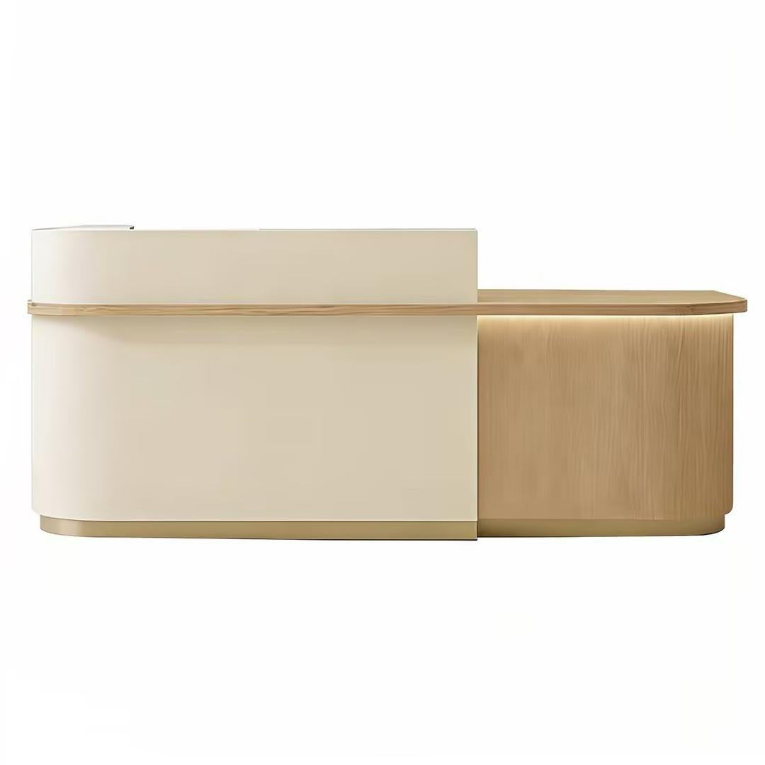 Soft-Tone Timber Reception Counter for Beauty and Wellness